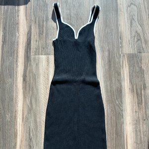Abercrombie - Sleeveless Sweater/Ribbed Mini Dress - Women XS - Black & White